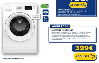 Euronics WHIRLPOOL LAVATRICE - FFB D85 V IT offerta