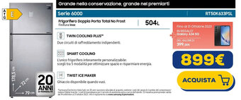 Euronics Samsung Frigorifero Doppia Porta Total No Frost RT50K633PSL offerta