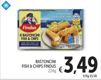 Spazio Conad BASTONCINI FISH & CHIPS FINDUS 224g offerta