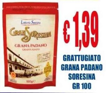 Supermercato Papale GRATTUGIATO GRANA PADANO SORESINA GR 100 offerta