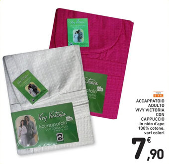 ACCAPPATOIO ADULTO VIVY VICTORIA CON CAPPUCCIO in nido d'ape 100% cotone, vari colori