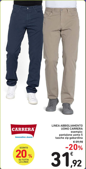 Spazio Conad LINEA ABBIGLIAMENTO UOMO CARRERA esempio: pantalone uomo 5 tasche zip gabardina offerta