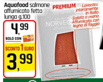 Famila Superstore Aquafood salmone affumicato fetta lunga g.100 offerta