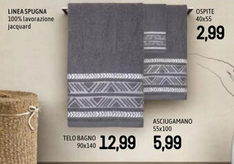Famila Superstore LINEA SPUGNA 100% lavorazione jacquard TELO BAGNO 90x140 offerta
