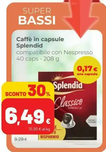 Coop Splendid Caffe In Capsule Classico offerta