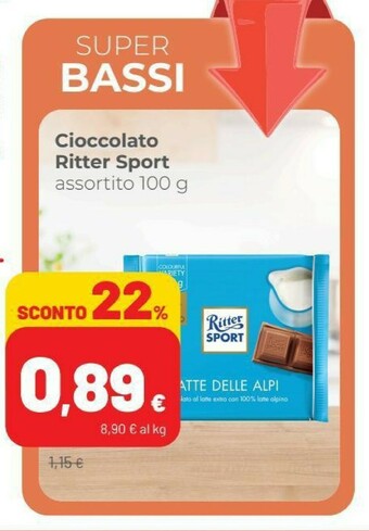 Coop Ritter sport Cioccolato offerta