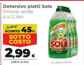 Coop Sole Detersivo Piatti offerta