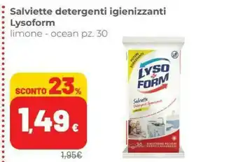 Coop Lysoform Salviette Detergenti Igienizzanti Limone 30 Pezzi offerta