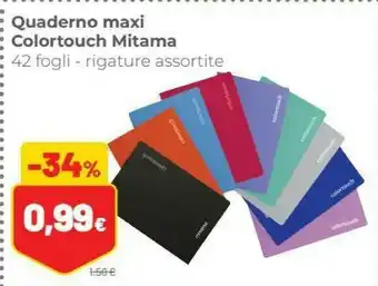 Coop Mitama Quaderno Maxi Colortouch 42 Fogli offerta