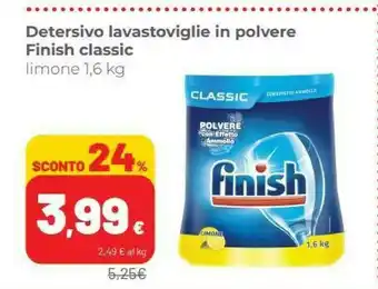 Coop Finish Classic Detersivo Lavastoviglie In Polvere Limone 1600g offerta
