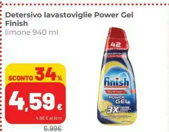 Coop Finish Detersivo Lavastoviglie Power Gel Limone offerta