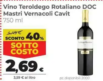 Coop Cavit Vino Teroldego Rotaliano DOC offerta
