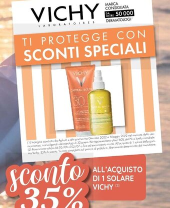 Coop ALL'ACQUISTO DI 1 SOLARE VICHY offerta