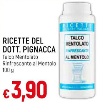 IperFamila RICETTE DEL DOTT. PIGNACCA Talco Mentolato Rinfrescante al Mentolo 100 g offerta