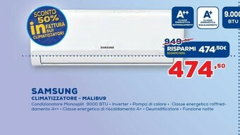 Euronics Samsung Climatizzatore Malibu9 offerta