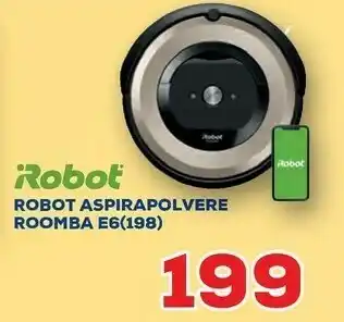 Euronics iRobot Roomba E6 Aspirapolvere Robot Senza Sacchetto Beige, Nero offerta