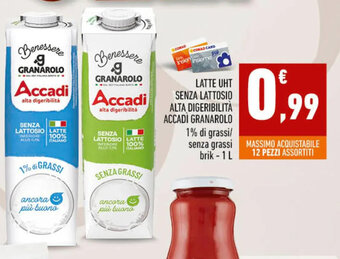 Conad LATTE UHT SENZA LATTOSIO ALTA DIGERIBILITA ACCADI GRANAROLO senza grassi brik - 1 L offerta