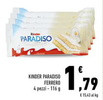 Conad KINDER PARADISO FERRERO 4 pezzi - 116 g offerta