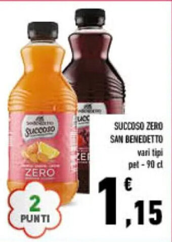 Conad SUCCOSO ZERO SAN BENEDETTO vari tipi pet-90 cl offerta