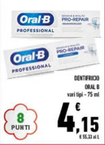 Conad DENTIFRICIO ORAL-B vari tipi -75 ml offerta