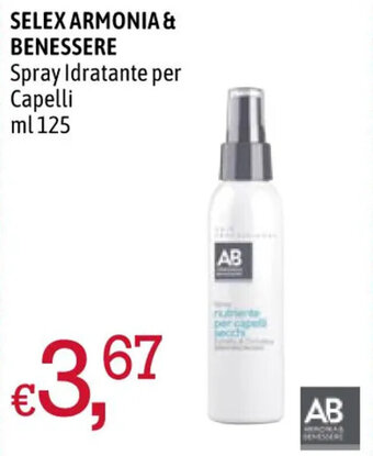 A&O SELEX ARMONIA & BENESSERE Spray Idratante per Capelli ml 125 offerta