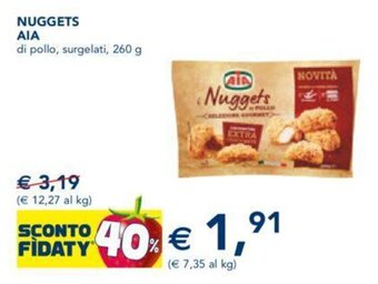 Esselunga NUGGETS AIA di pollo, surgelati, 260 g offerta