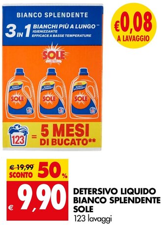 Tigros DETERSIVO LIQUIDO BIANCO SPLENDENTE SOLE 123 lavaggi offerta