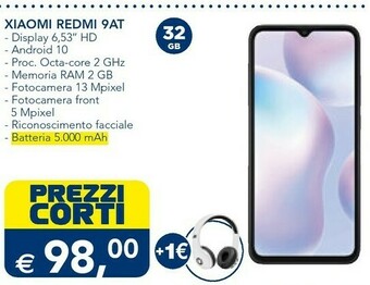 Esselunga TIM Xiaomi Redmi 9AT 16,6 Cm (6.53") 2 GB 32 GB Doppia SIM 4G Micro-USB Grigio Android 10.0 5000 MAh offerta