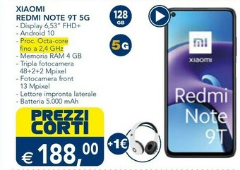 Esselunga Xiaomi Redmi 9T 16,6 Cm (6.53") Doppia SIM Android 10.0 4G USB Tipo-C 4 GB 128 GB 6000 MAh Blu offerta