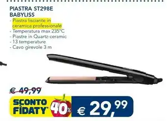 Esselunga Babyliss Piastra ST298E In Ceramica Professionale offerta