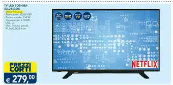 Esselunga Toshiba Tv Led 43l2163da offerta
