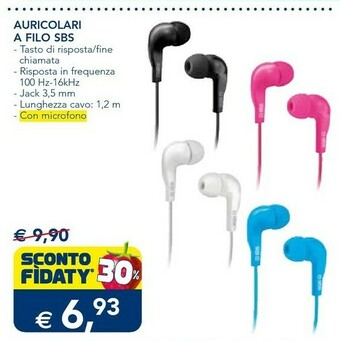 Esselunga Sbs Auricolari A Filo offerta