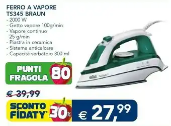 Esselunga Braun Ferro A Vapore TS345 offerta