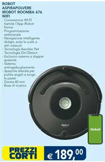 iRobot Robot Aspirapolvere Roomba 676 Wifi