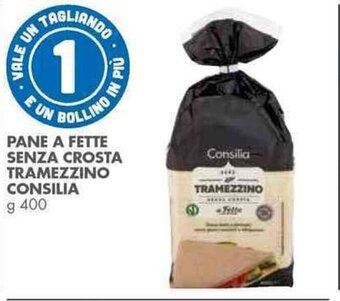 Italmark PANE A FETTE SENZA CROSTA TRAMEZZINO CONSILIA g 400 offerta