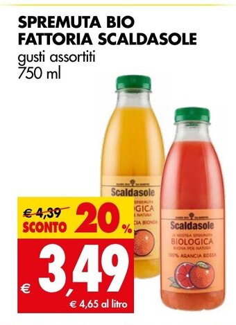 SPREMUTA BIO FATTORIA SCALDASOLE gusti assortiti 750 ml