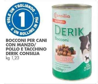 Italmark BOCCONI PER CANI CON MANZO/ POLLO E TACCHINO DERIK CONSILIA kg 1,23 offerta