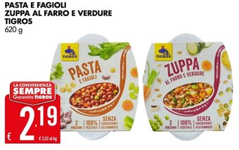 PASTA E FAGIOLI ZUPPA AL FARRO E VERDURE TIGROS 620 g