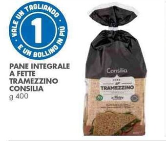 Italmark PANE INTEGRALE A FETTE TRAMEZZINO CONSILIA g 400 offerta