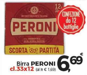 Supermercati Dok Birra PERONI cl.33x12 offerta