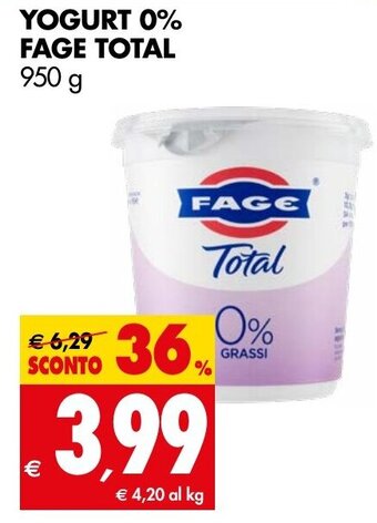 Tigros YOGURT 0% FAGE TOTAL 950 g offerta
