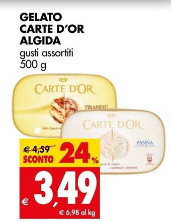 Tigros GELATO CARTE D'OR ALGIDA 500 g offerta