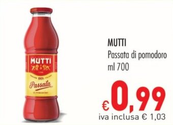 Cash & Carry Grossy MUTTI Passata di pomodoro ml 700 offerta