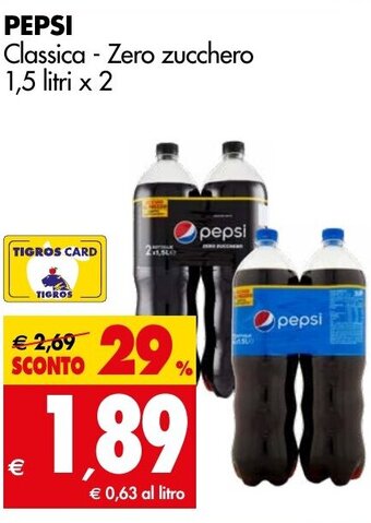 PEPSI Classica - Zero zucchero 1,5 litri x 2