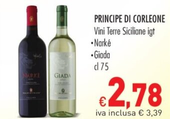 PRINCIPE DI CORLEONE Vini Terre Siciliane igt cl 75