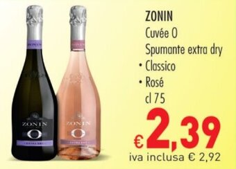 ZONIN Cuvée o Spumante extra dry cl 75