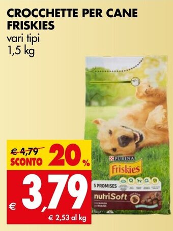 Tigros CROCCHETTE PER CANE FRISKIES 1,5 kg offerta