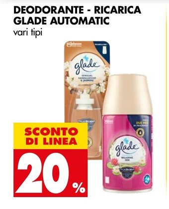Tigros DEODORANTE - RICARICA GLADE AUTOMATIC vari tipi offerta