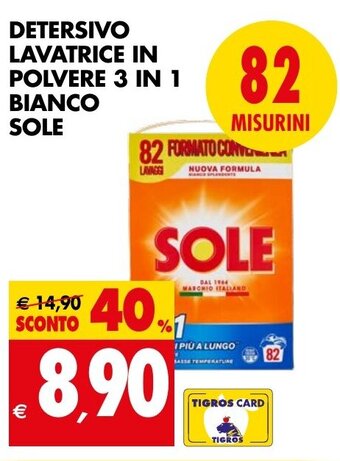 DETERSIVO LAVATRICE IN POLVERE 3 IN 1 BIANCO SOLE