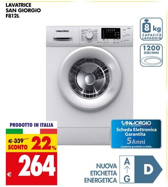 LAVATRICE SAN GIORGIO F812L